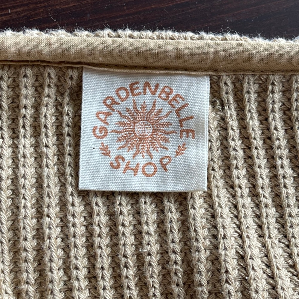 Open-Front Ribbed Cascade Cardigan - Tan - Picture 4 of 5